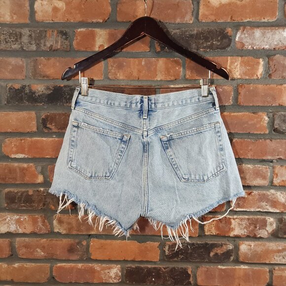 Agolde Parker Distressed Denim Cutoff Shorts in Freewheeling Summer Women's 27 - Picture 4 of 6